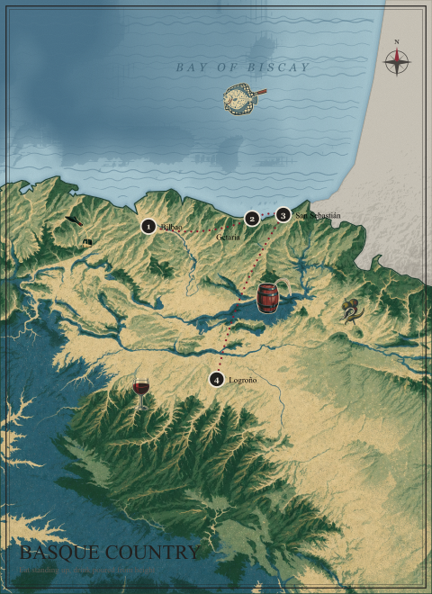 Basque Country route map