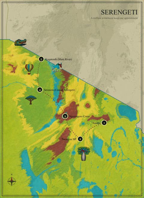 Serengeti route map